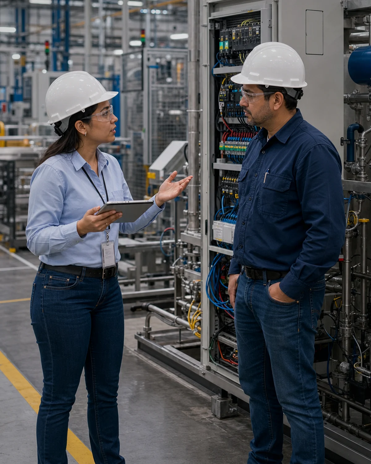 Ingeniero cerrando acuerdo industrial